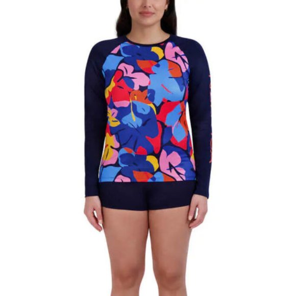 Nautica Ladies Long Sleeve Rashguard Swim Shirt Multi-Color NWT - Picture 4 of 7